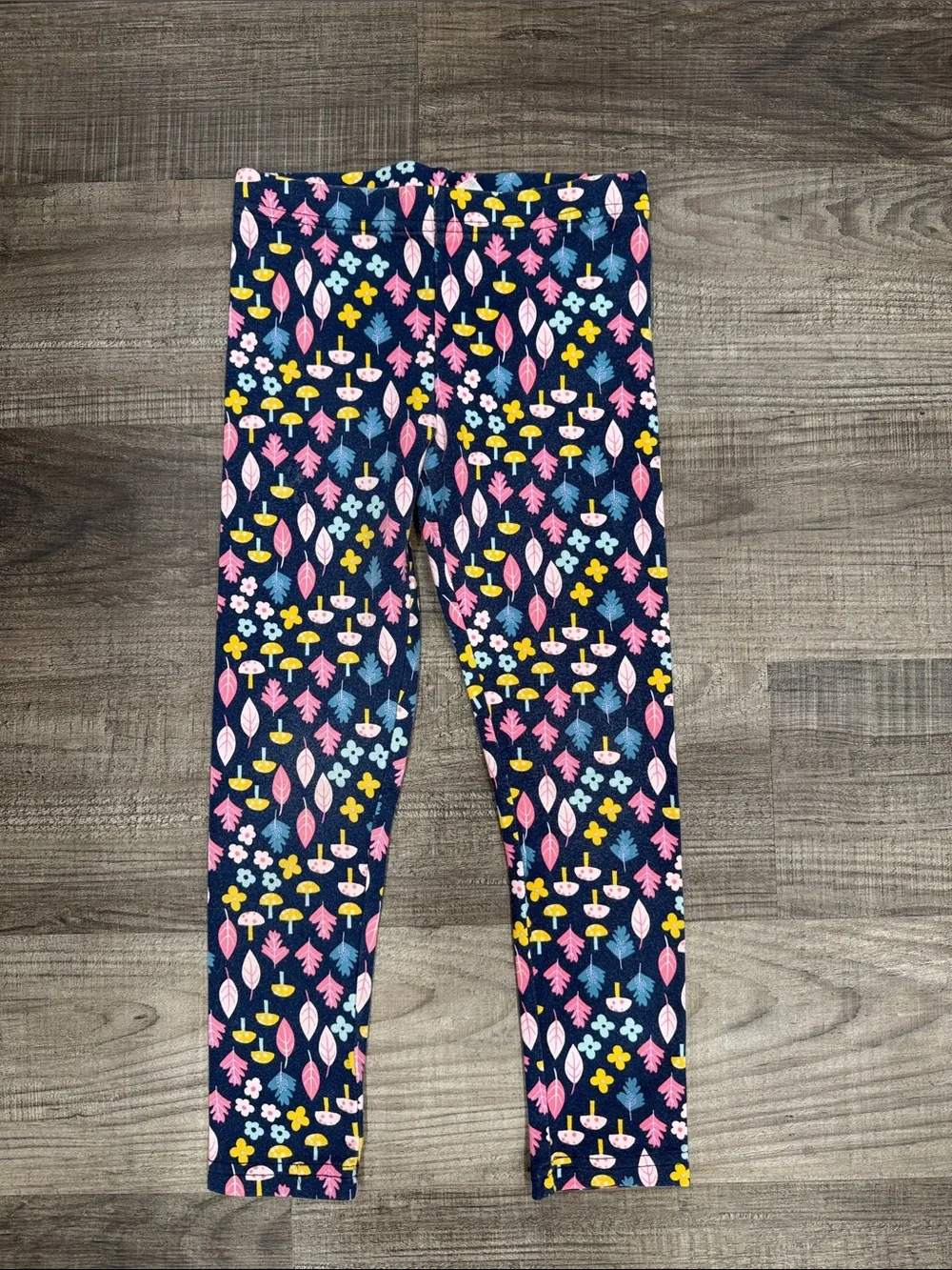 Carters Girls Navy Floral Forest Print Leggings, Size 6-6x